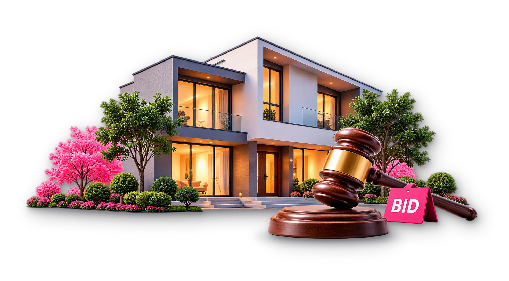 Home auction with a gavel